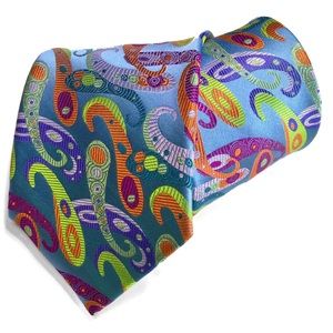 Metal Blue Paisley Multi-color Lawrence Ivey Tie